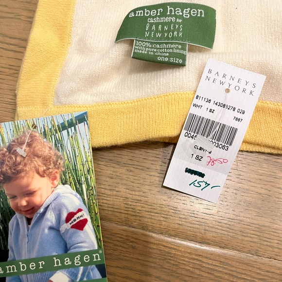 COPY - NWT Barneys New York Amber Hagen 100% Cashmere Baby Blanket Lion - Picture 4 of 6